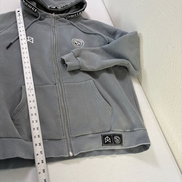 Rawgear Zip Up Fleece Hoodie Jacket Mens L Gray Ape Logo Long Sleeve - Picture 11 of 11